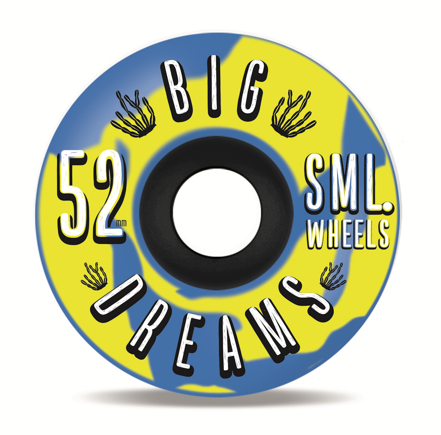 Succulent Cruiser- Blue/ Yellow Swirl- 52mm/ 92a/ V-Cut